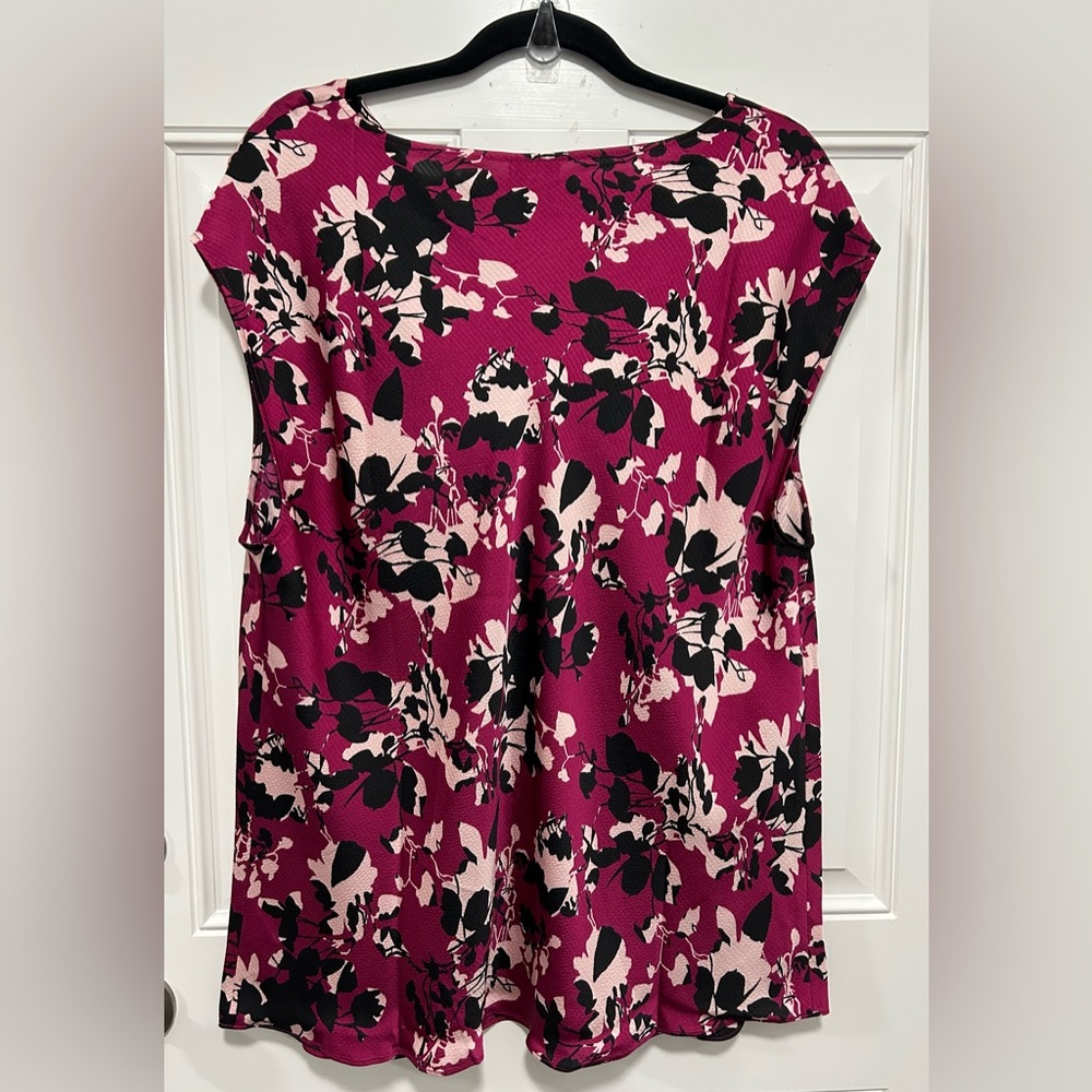 Talbots Satin Cowl-Neck Shell Silhouette Roses - Picture 6 of 10